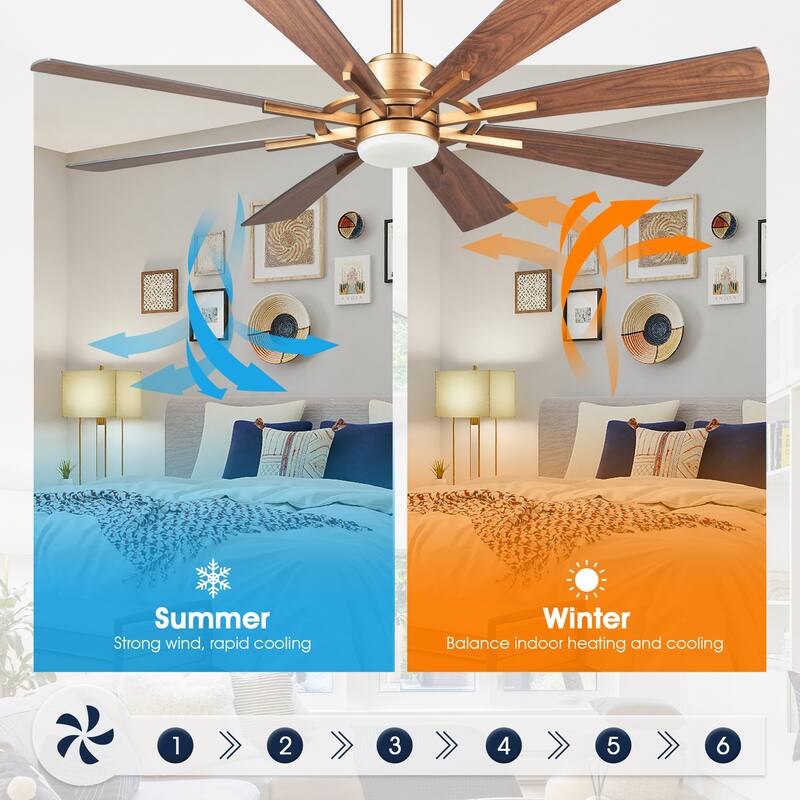 Parrot Uncle 60" Farmhouse Integrated LED Windmill Ceiling Fan with Light and Remote