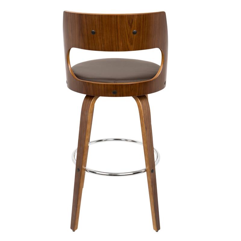 Carson Carrington Alingsas 30" Fixed-Height Bar Stool with Bent Wood Legs & Round Footrest (Set of 2)