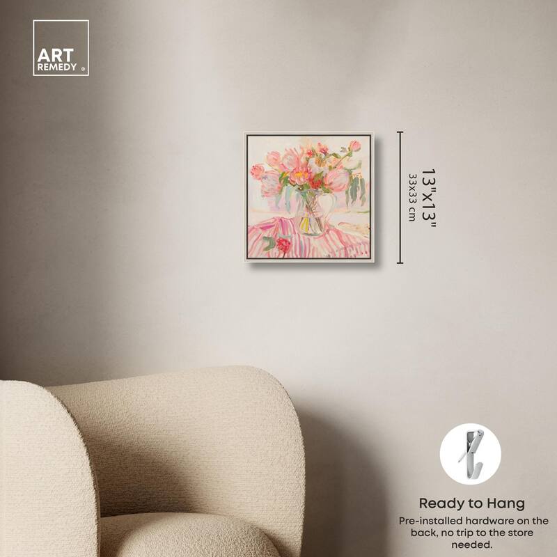 Candy Stripe Bloom Canvas by Art Remedy