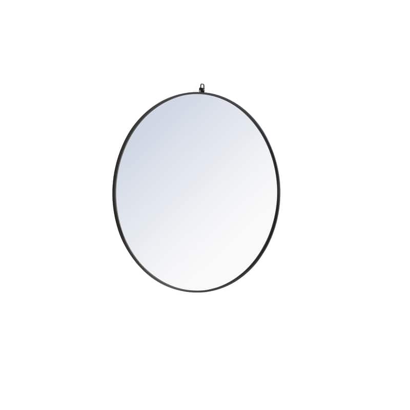Strick & Bolton Patti Metal 48-inch Round Mirror with Decorative Hook