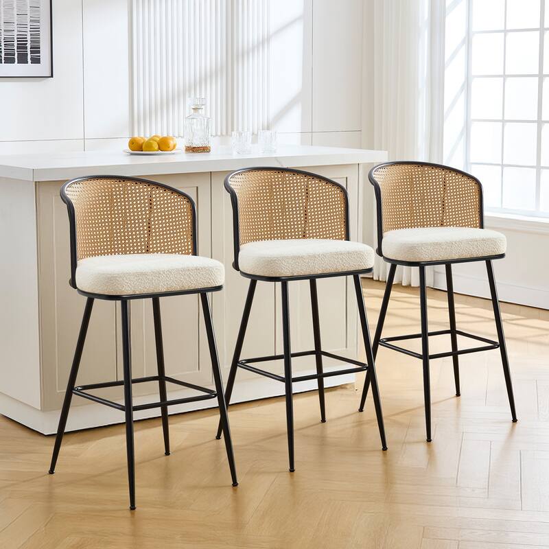 26"/29" Rattan Upholstered Bar Stool /Counter Stools Set of 2/3/4