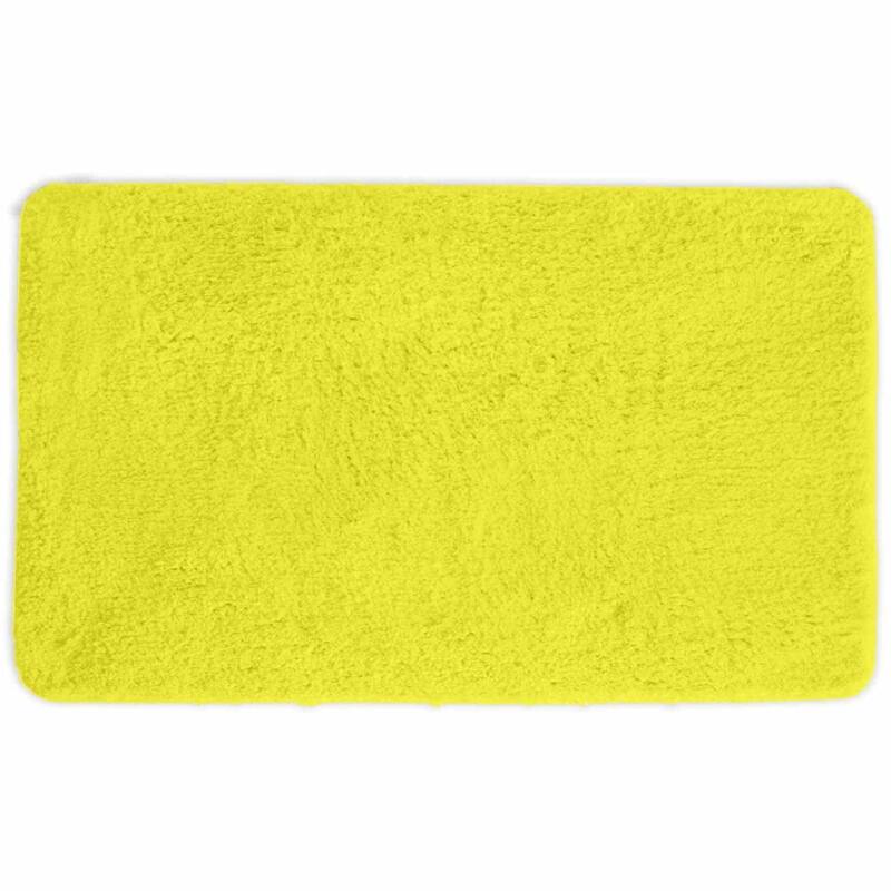 Queen Mary Bath Mat Solid Color, Soft Bath Rug, 17"x24", 18"x30", 20"x60" & 21"x34" - Yellow - 17"x24"