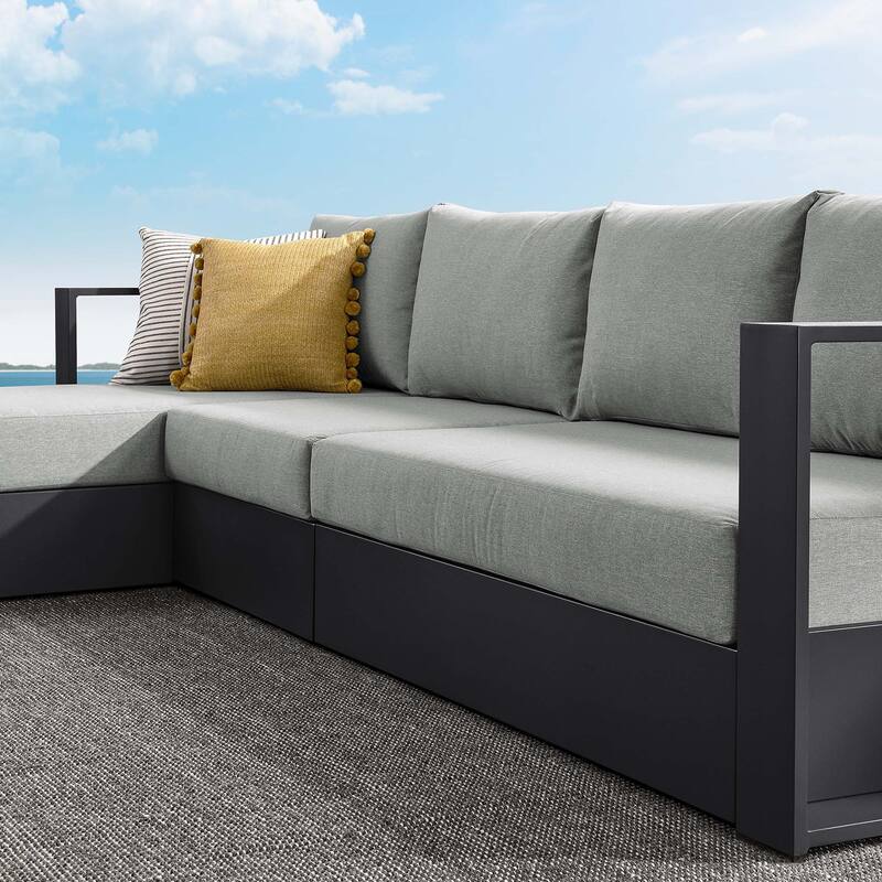 Tahoe Patio Aluminum 3-Piece Left-Facing Chaise Sectional Sofa Set