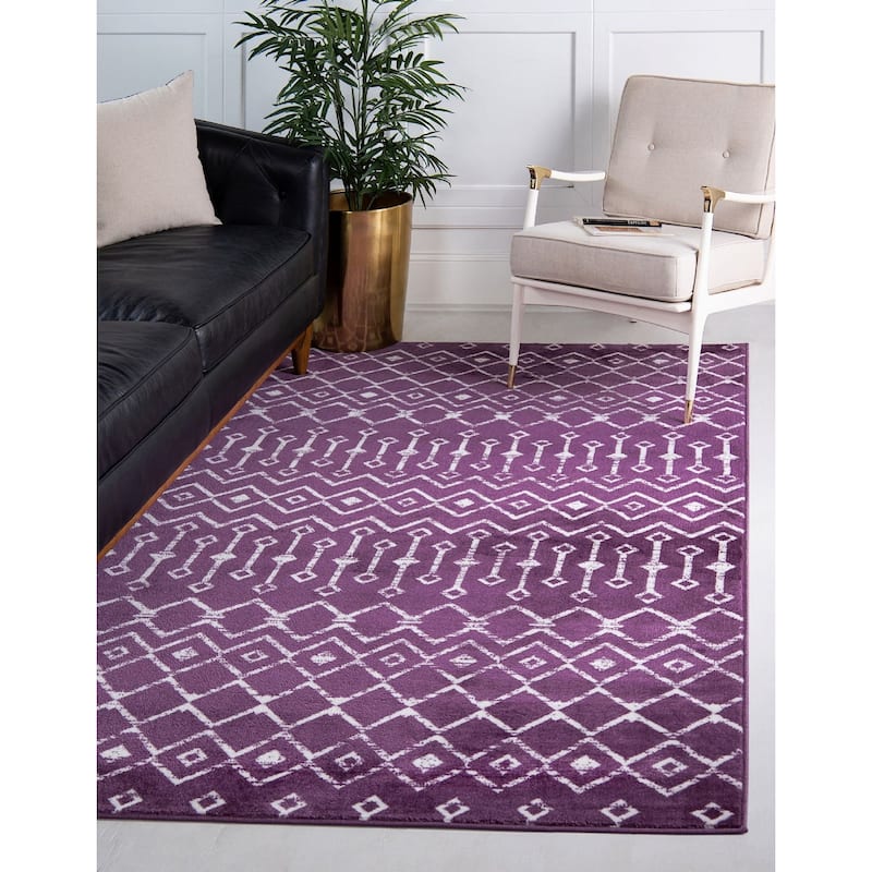 Contemporary Zala Collection Area Rug - 7'x10' - Violet