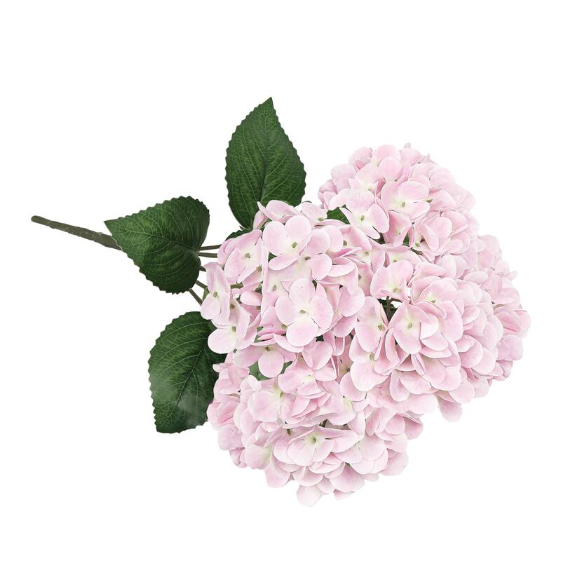 Set of 2 Natural Touch Light Pink Artificial Hydrangea Flower Stem Bush Bouquet 18in - 18" L x 11" W x 11" DP
