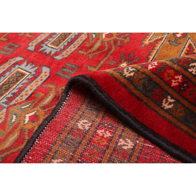 ECARPETGALLERY Hand-knotted Teimani Red Wool Rug - 6'9 x 9'5