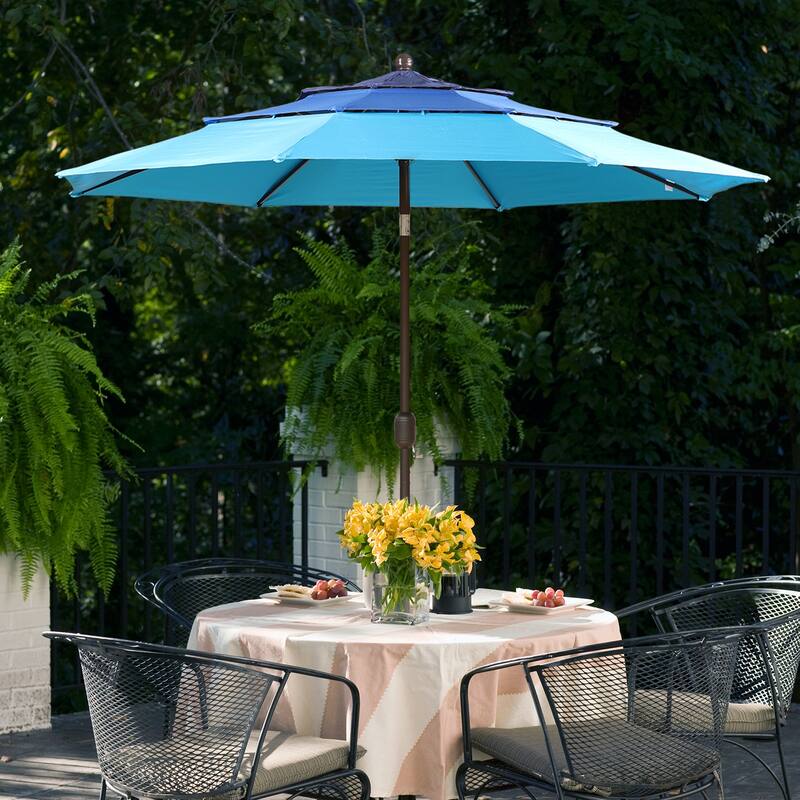 Aoodor Patio Umbrella 10 ft. for Dining Table Outdoor Market Yard Use 3 Tier Ventilation (Umbrella only)