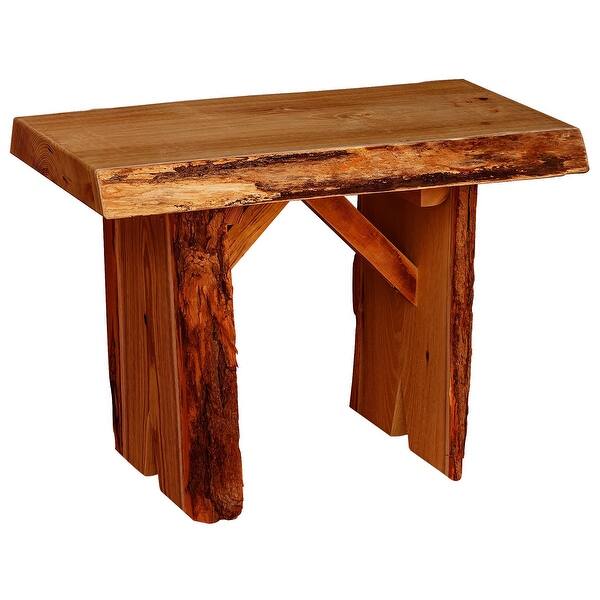slide 2 of 4, Live Edge Locust Wood 2' Wildwood Bench Cedar Stain