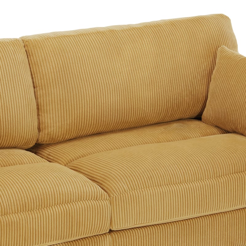 84.5″W Modern Corduroy Couch Modular Sofa