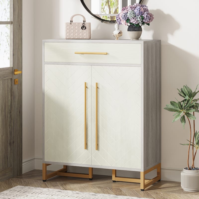 20-Pair Shoe Storage Cabinet with Drawer for Entryway - 31.5"L x 15.75"W x 39.37"H