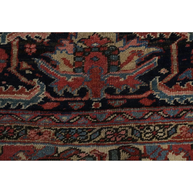 Hand Knotted Oriental 100% Wool Carpet Traditional Medallion Oranges & Rust Heriz (serapi) Area Rug - 14' 2'' X 11' 0''