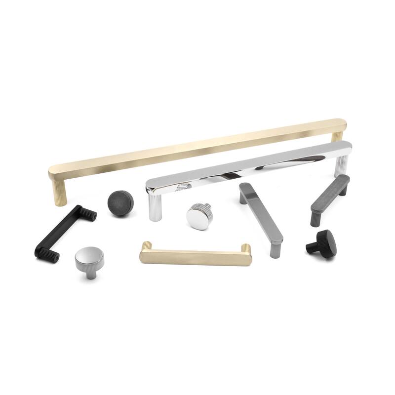 Hapny Home R512 Ribbed 12" Center to Center Solid Metal Luxury