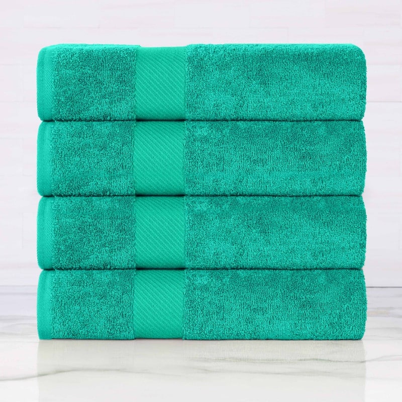Superior Luxury Solid Highly Absorbent Egyptian Cotton Bath Towel - (Set of 4) - Sea Green