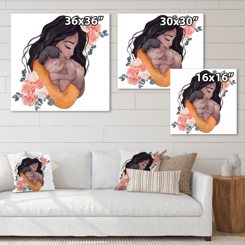 Designart "Young Pregnant Woman I" Glam Canvas Wall Art Print