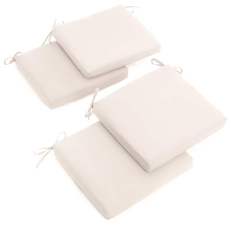 20-inch by 19-inch Twill Indoor Chair Cushion (Set of 1, 2, or 4) - 20 x 19 - Set of 4 - Natural