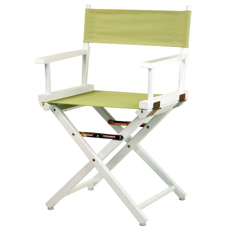 White Frame 18-inch Director's Chair - 33.75"h x 21.75"w x 17"d - 33.75"h x 21.75"w x 17"d