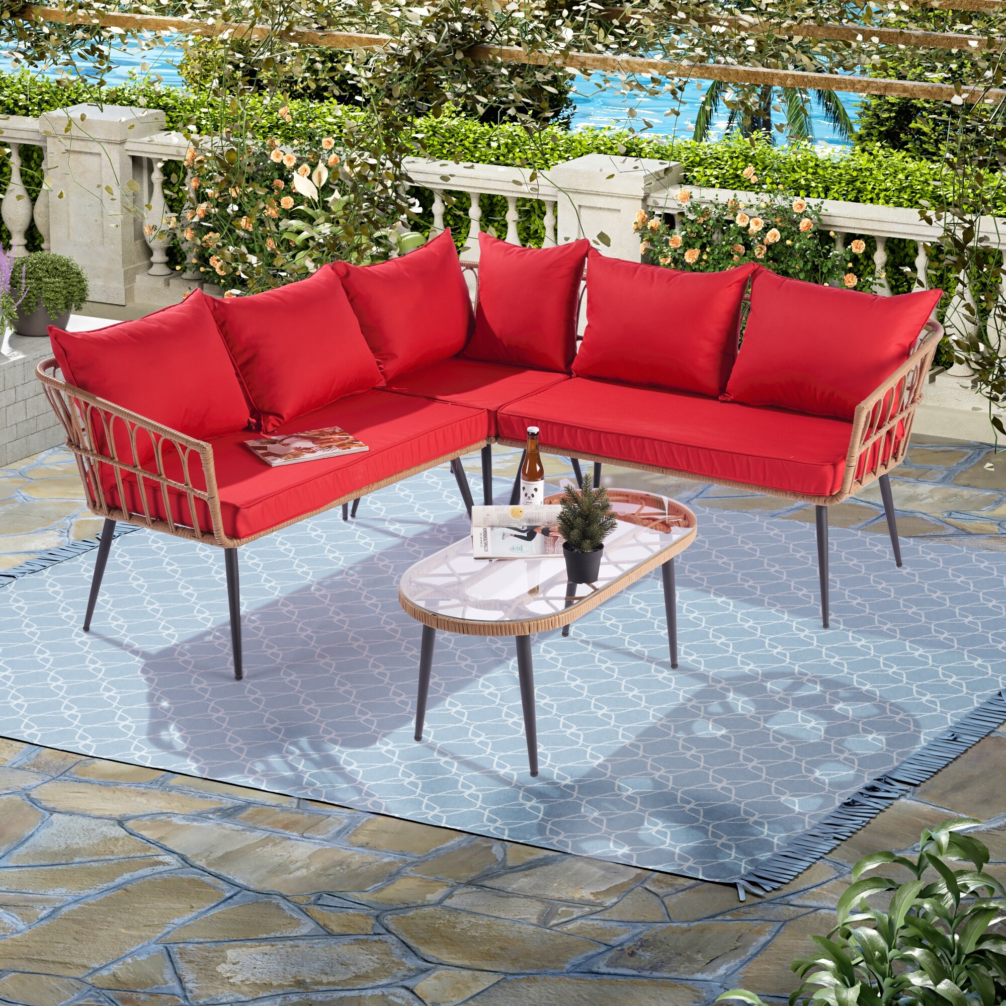 Natural best sale wicker sofa