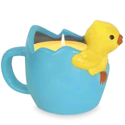 Ceramic Shaped Chick Candle, 40 Hour Burn Time - 5.37 x 4 x 3.5