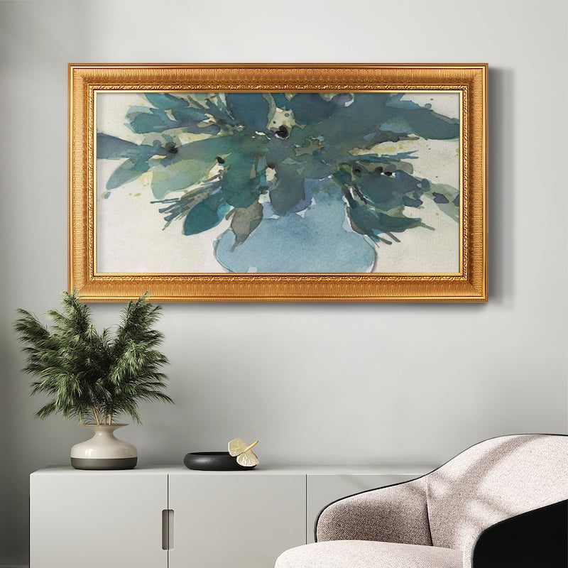 Blue Vintage Charm I Premium Framed Canvas- Ready to Hang