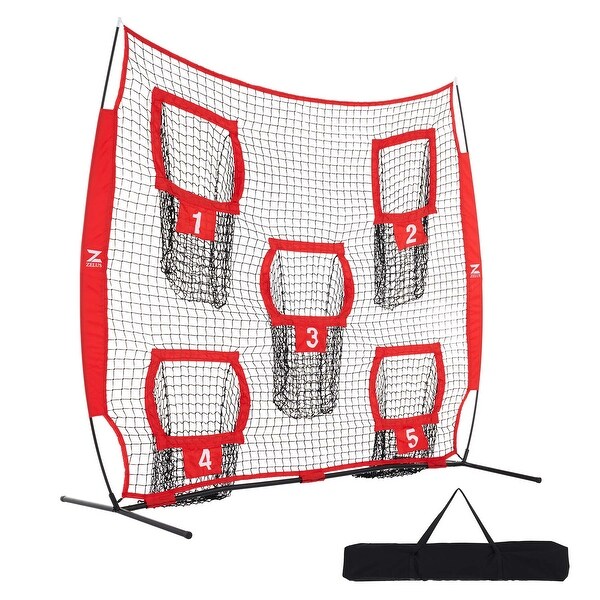 【★安心の定価販売★】 ZELUS 7x7ft Football Throwing Net with 5 Target Pockets ヒップホップ/ラップ