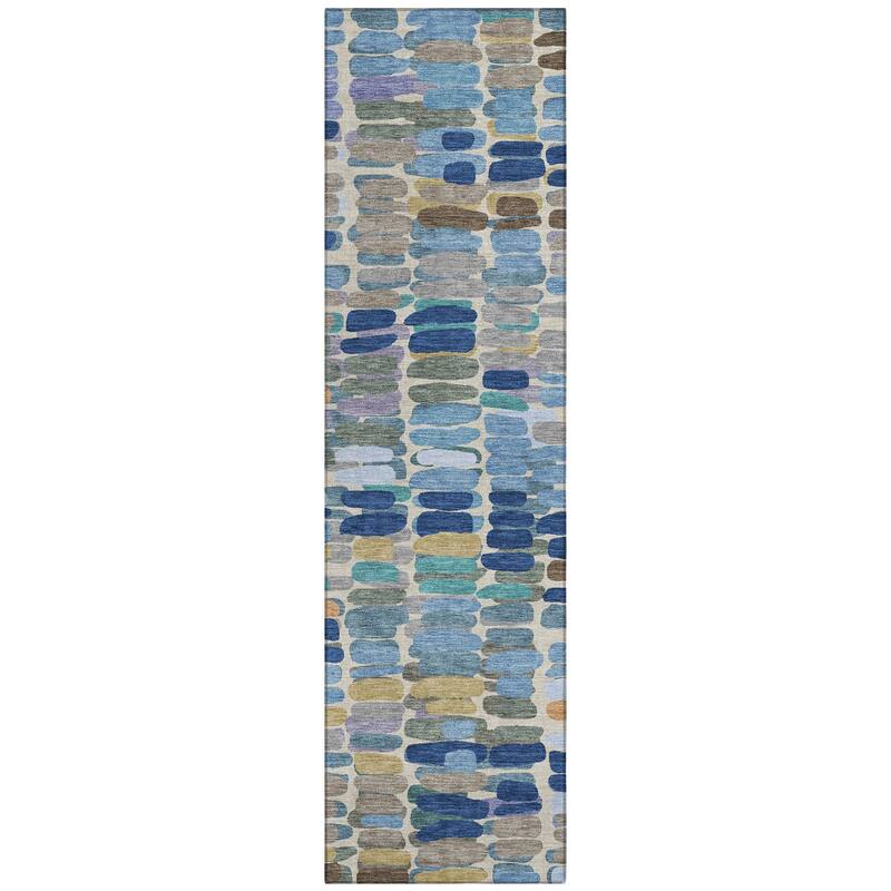 Machine Washable Indoor/ Outdoor Modern Caps Chantille Rug