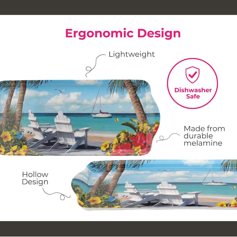 Pimpernel Melamine Serving Trays with Handles Set