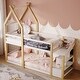 preview thumbnail 28 of 34, Twin House Bunk Bed with Stairs & Blackboards - Playful Design for Kids