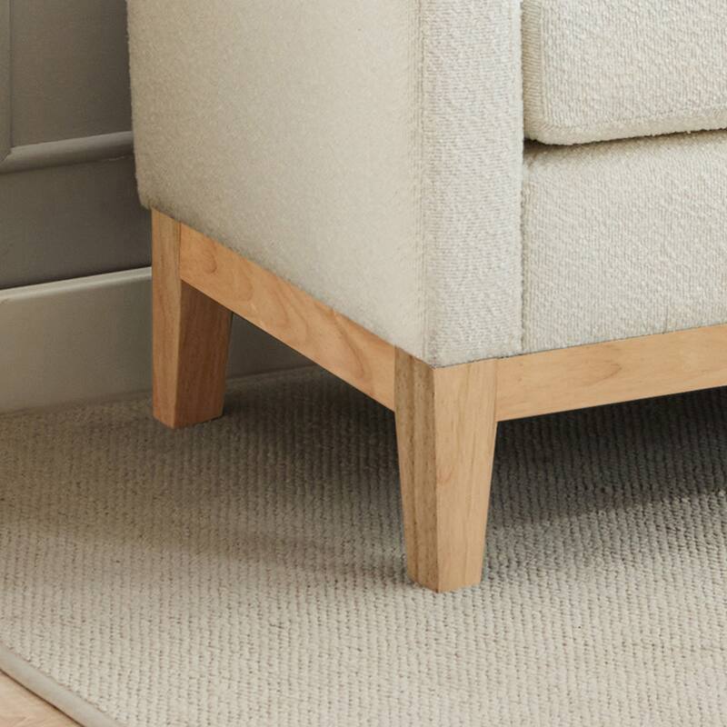 Roomfitters 66.34" Upholstered Bench Daybed with Fluted Wood Legs and 2 Bolster Pillows, Bedroom