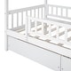 preview thumbnail 7 of 71, Wooden House Bed with 2 Drawers & Roof Design