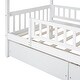 preview thumbnail 43 of 47, Wooden Twin House Bed wHouse-shaped Frame, 2 Drawers, Guardrails