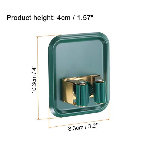 4pcs Mop Broom Holder Wall Mount, 304 Stainless Steel Mop Broom Hanger - Green