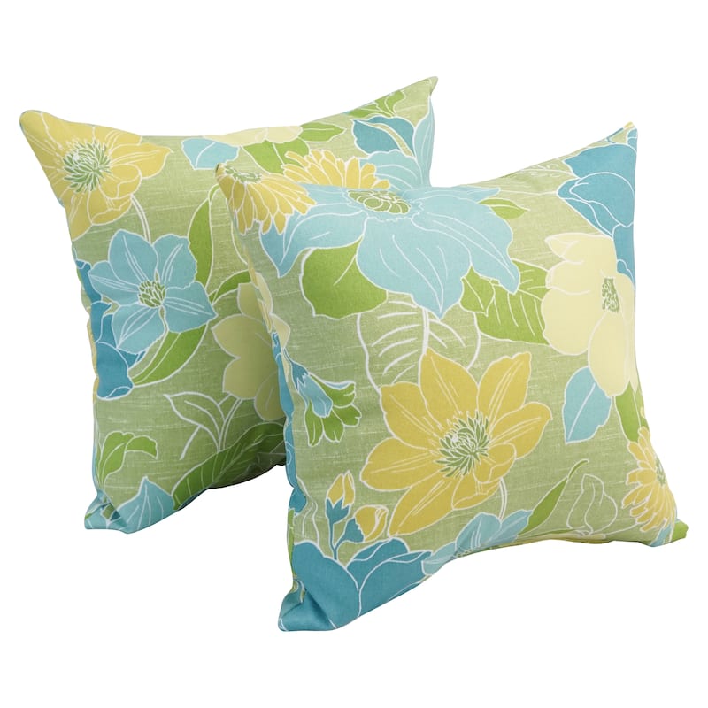 Blazing Needles 17-inch Square Polyester Outdoor Throw Pillows (Set of 2)