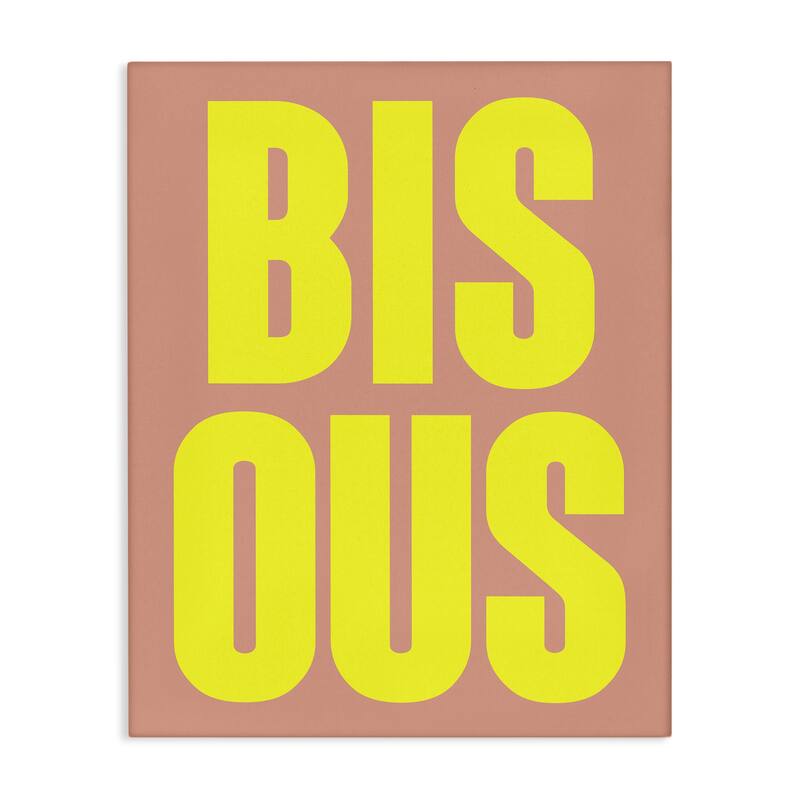 Stupell Bisous Kiss Typography Canvas Wall Art Design By House of Lulu - 24 x 30