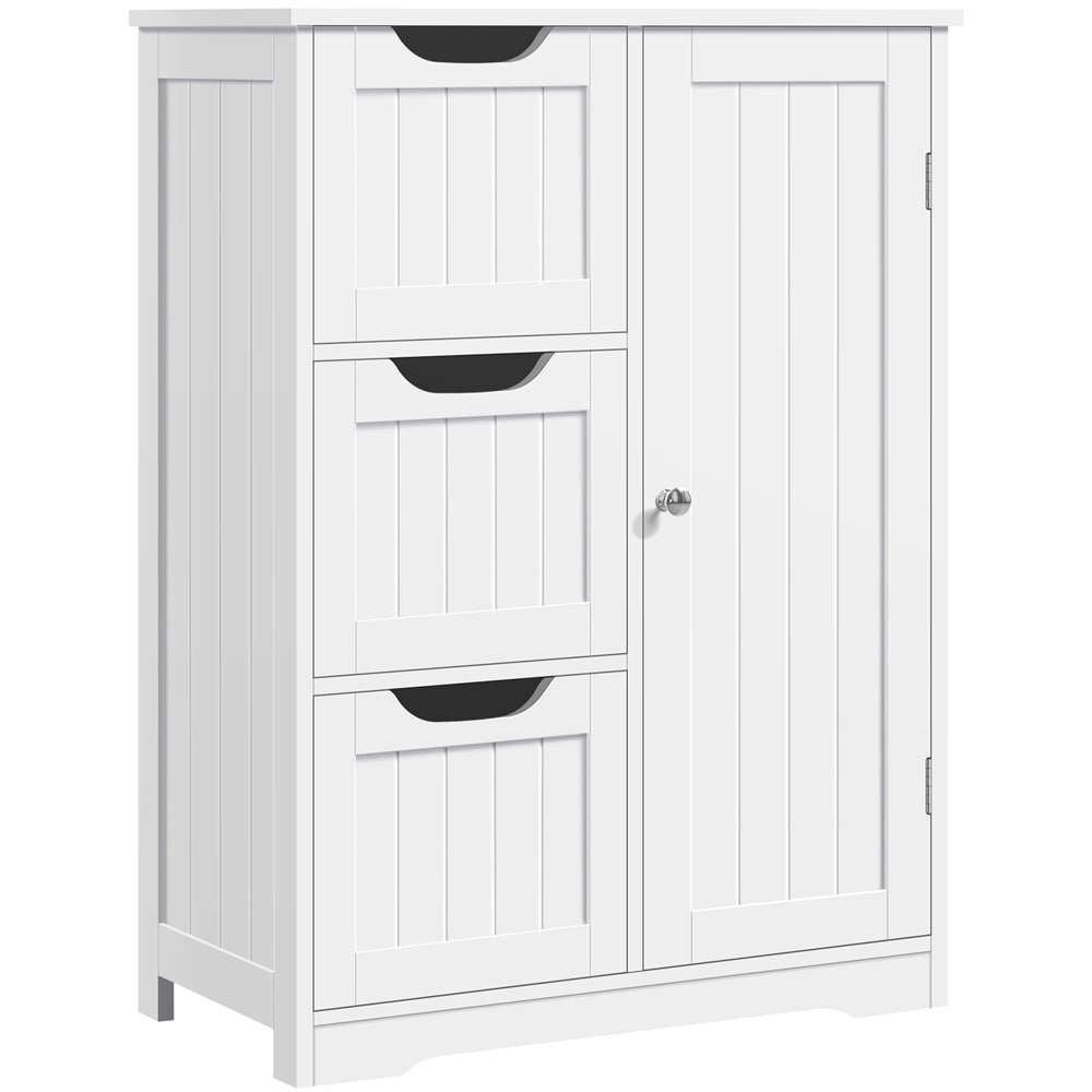 Yaheetech white bathroom storage cabinet store free standing laundry room furniture