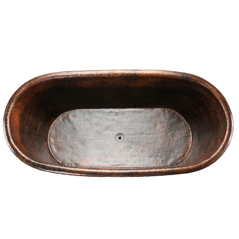 72-in Hammered Copper Modern Style Bathtub in Oil Rubbed Bronze (BTM72DB)