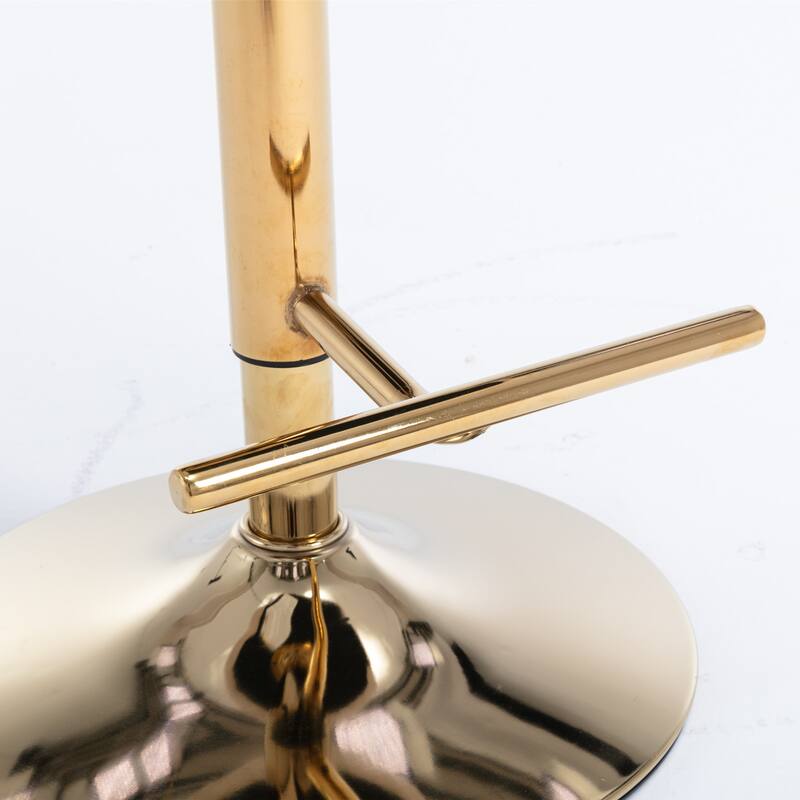 Golden Swivel Velvet Barstools Adjusatble Seat Height from 25-33 Inch, Modern Upholstered Bar Stools