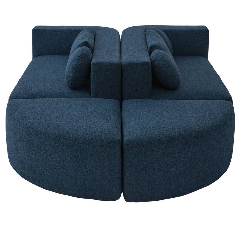 Roomfitters Modular Boneless Sectional Sofa Bed with Deep Seating and Curved Design for Living Room