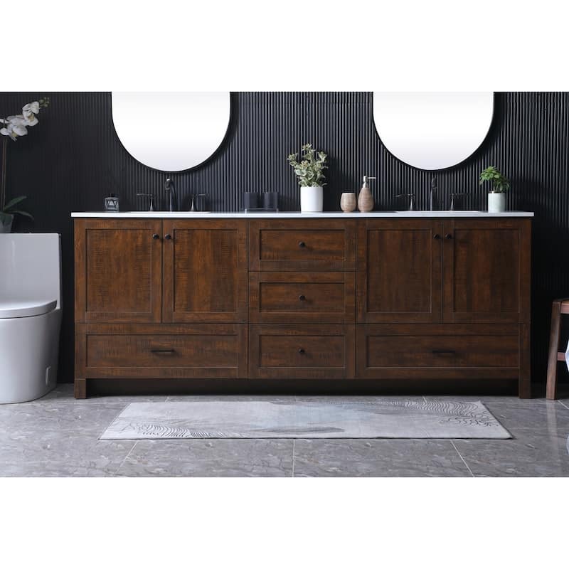Elegant Lighting VF2884D Soma 84" Free Standing Double Basin Vanity