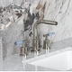 preview thumbnail 29 of 34, Kingston Brass Synchronous Two-Handle 3-Hole Deck Mount Widespread Bathroom Faucet with Brass Pop-Up Drain