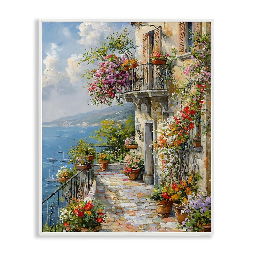 Stupell Botanical Lined Seaside Framed Giclee Art Design By Franklyn Gregory