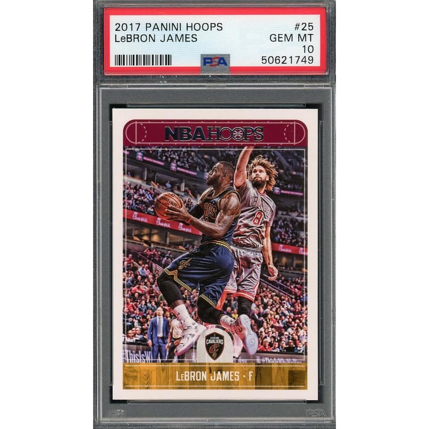 LeBron James 2017 Panini Hoops Basketball Card #25 Graded PSA 10 - 8'6" x 11'6"