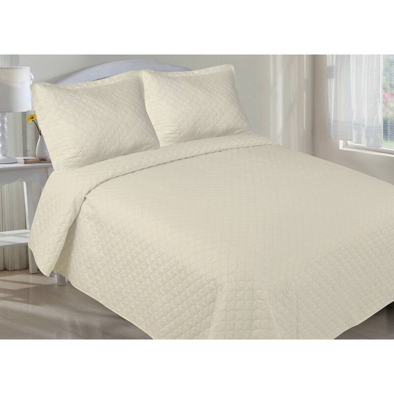 Microfiber Pinsonic Quilt Set - Khaki - Twin