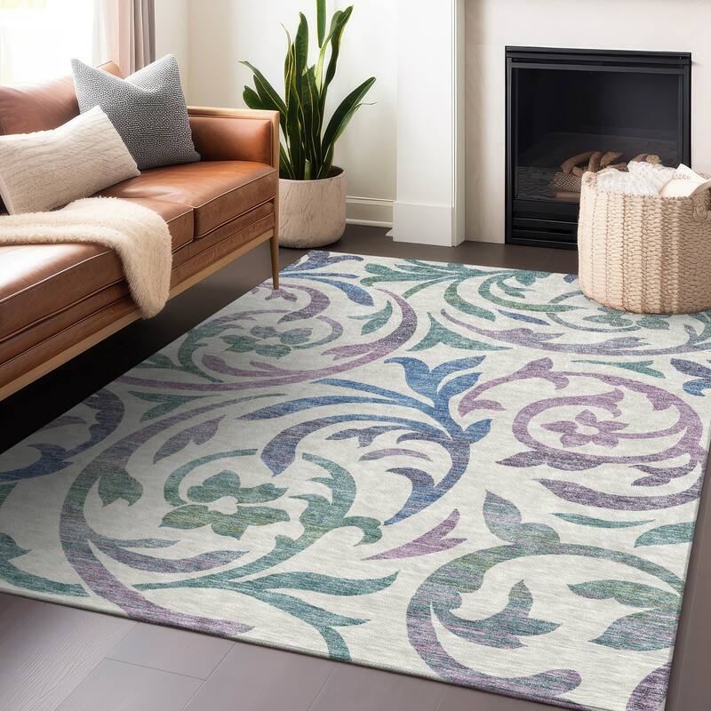 Premium Washable Super Soft Contempory Scroll Mayfield Rug