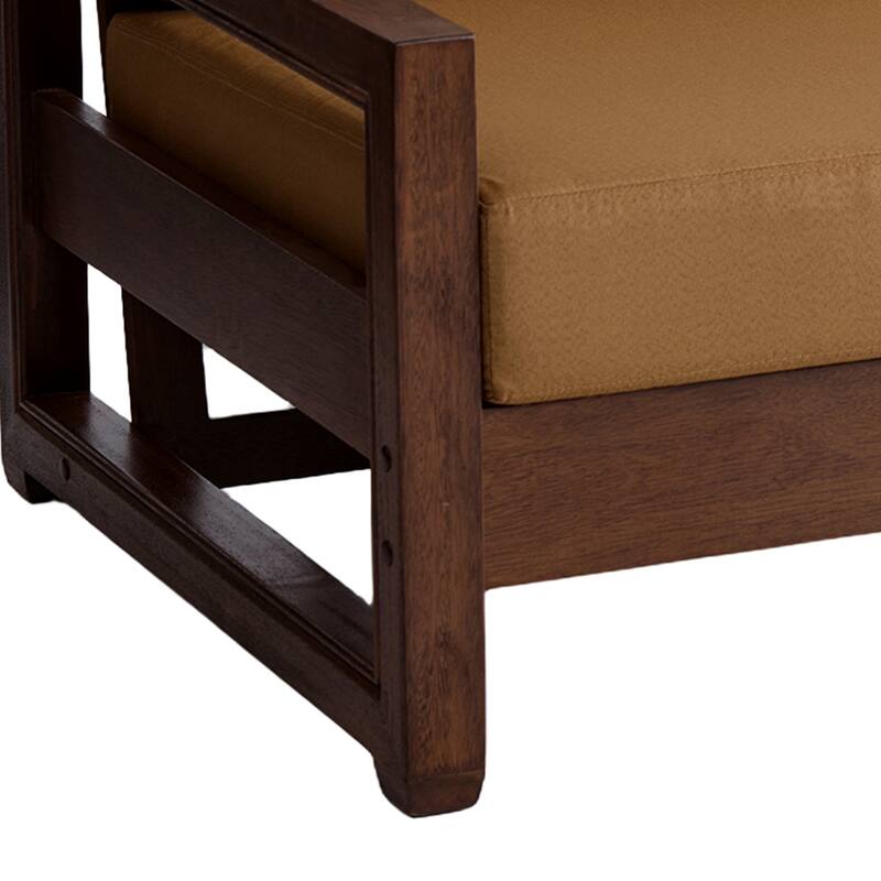 Outdoor Patio Loveseat Table Set Teak Wood with Cushion