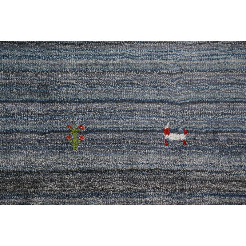 Hand Knotted Oriental 100% Wool Carpet Tribal Tribal Multi-Colored Gabbeh Area Rug - 4' 10'' X 3' 0''