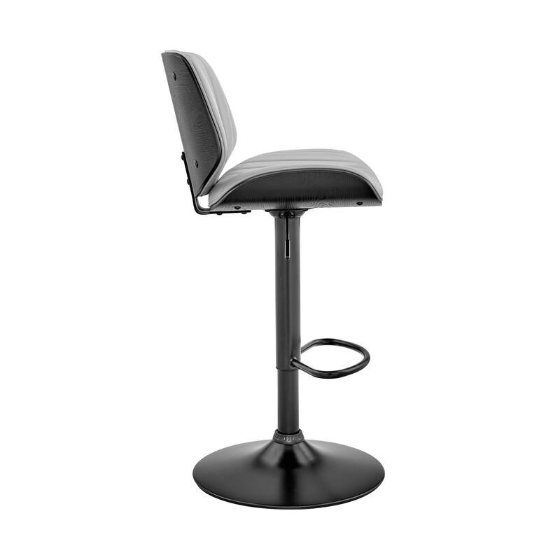 24" Upholstered Adjustable Height Swivel Bar Chair with Footrest and Iron Frame Perfect for Kitchen Island - 43”H x 19”W x 20”D