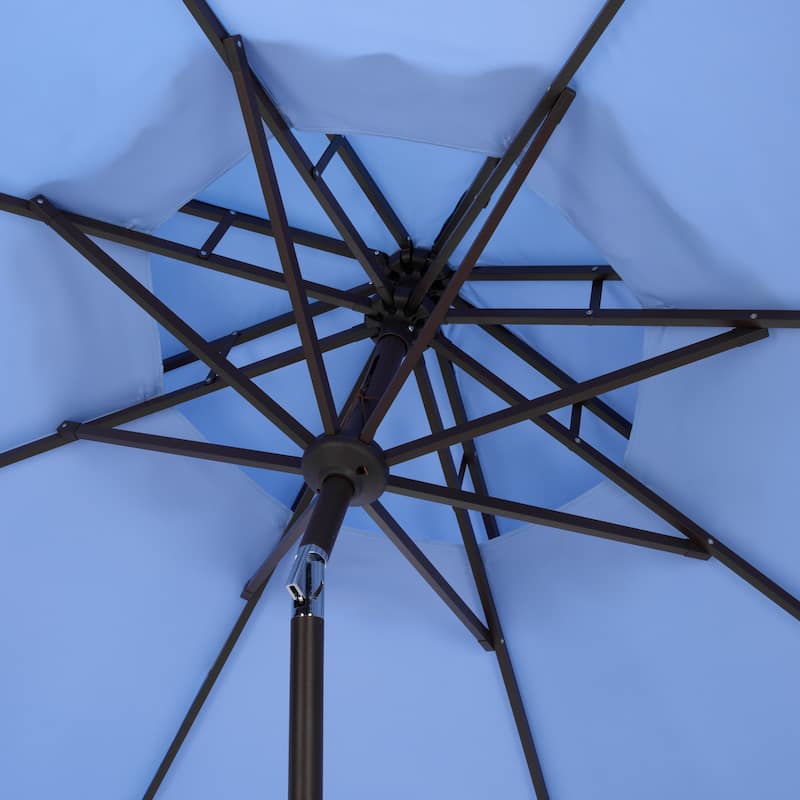 SAFAVIEH Outdoor Kjerstin Valance 9Ft Double Top Umbrella