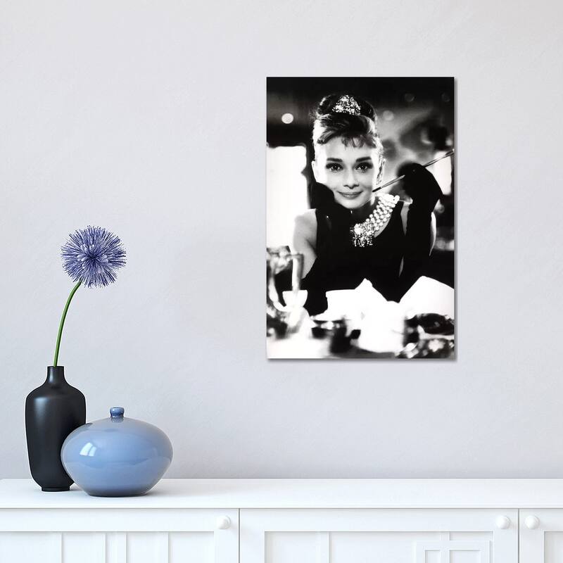 iCanvas "A Smiling Audrey Hepburn" by Radio Days Canvas Print - 18x12x1.5