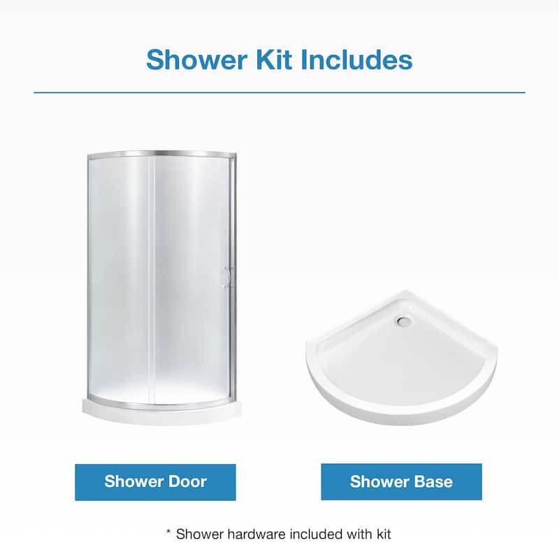 Ove Decors Breeze Shower Kit with Frosted Panels and Base