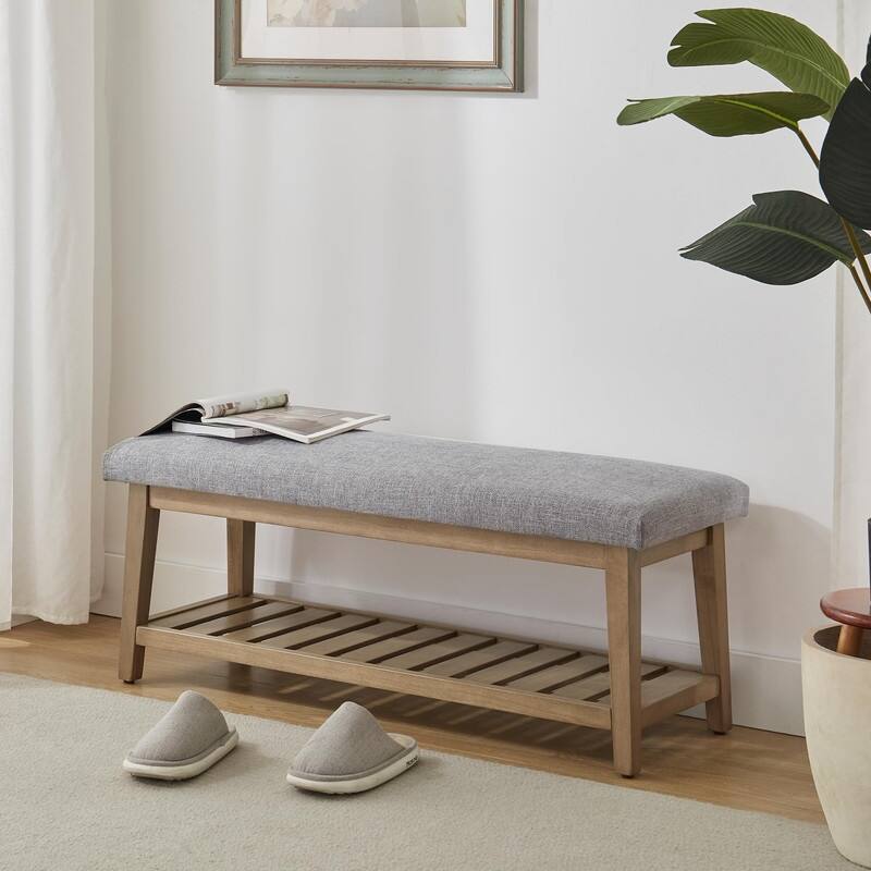 Entryway Bench - 16"D x 44"W x 19"H - Grey